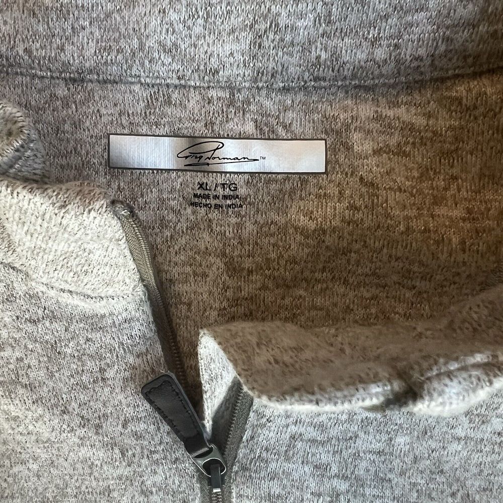 Greg Norman Sweater Adult XL Gray‎ Long Sleeve Zip Casual Preppy Outdoors Men - Picture 2 of 3